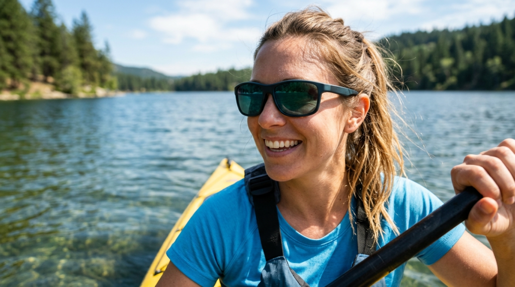Photorealistic stock image, 16:9 format. Close-up of womans
