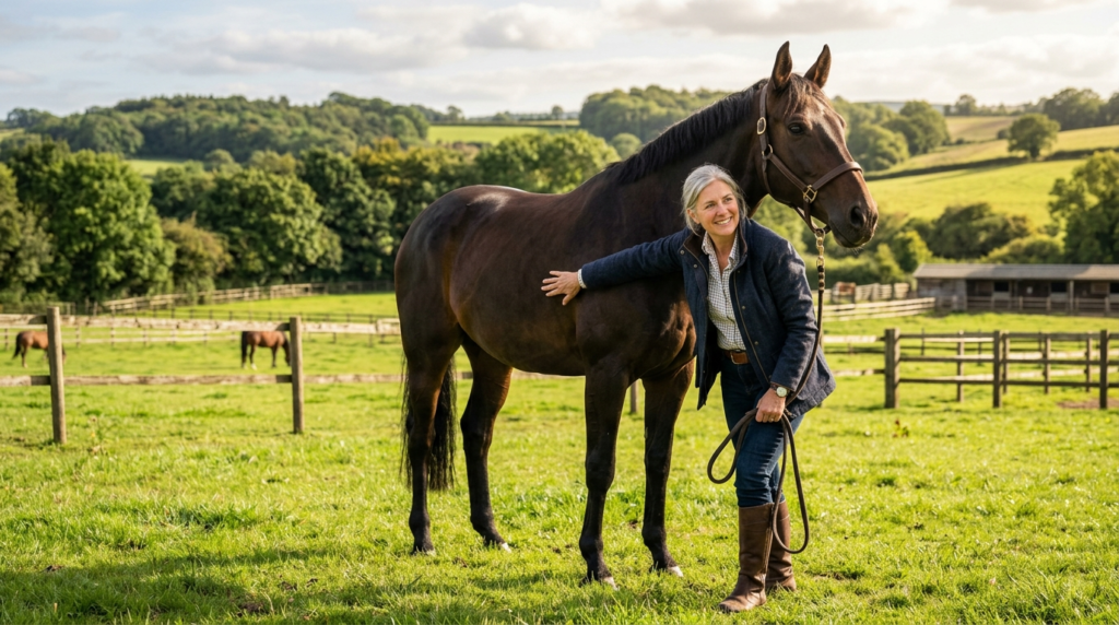 Professional lifestyle stock photo of an experienced horse o